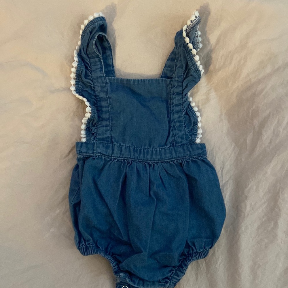Baby girl denim bubble romper